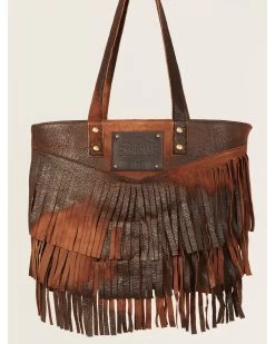 Corral Women's Fringe Distressed Leather Tote Bag