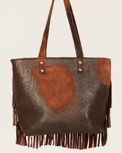Corral Women's Fringe Distressed Leather Tote Bag -Women - Western Cowboy 2000383377 240 P3