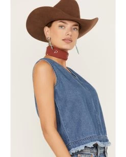 Wrangler Women's Denim Frayed Tank