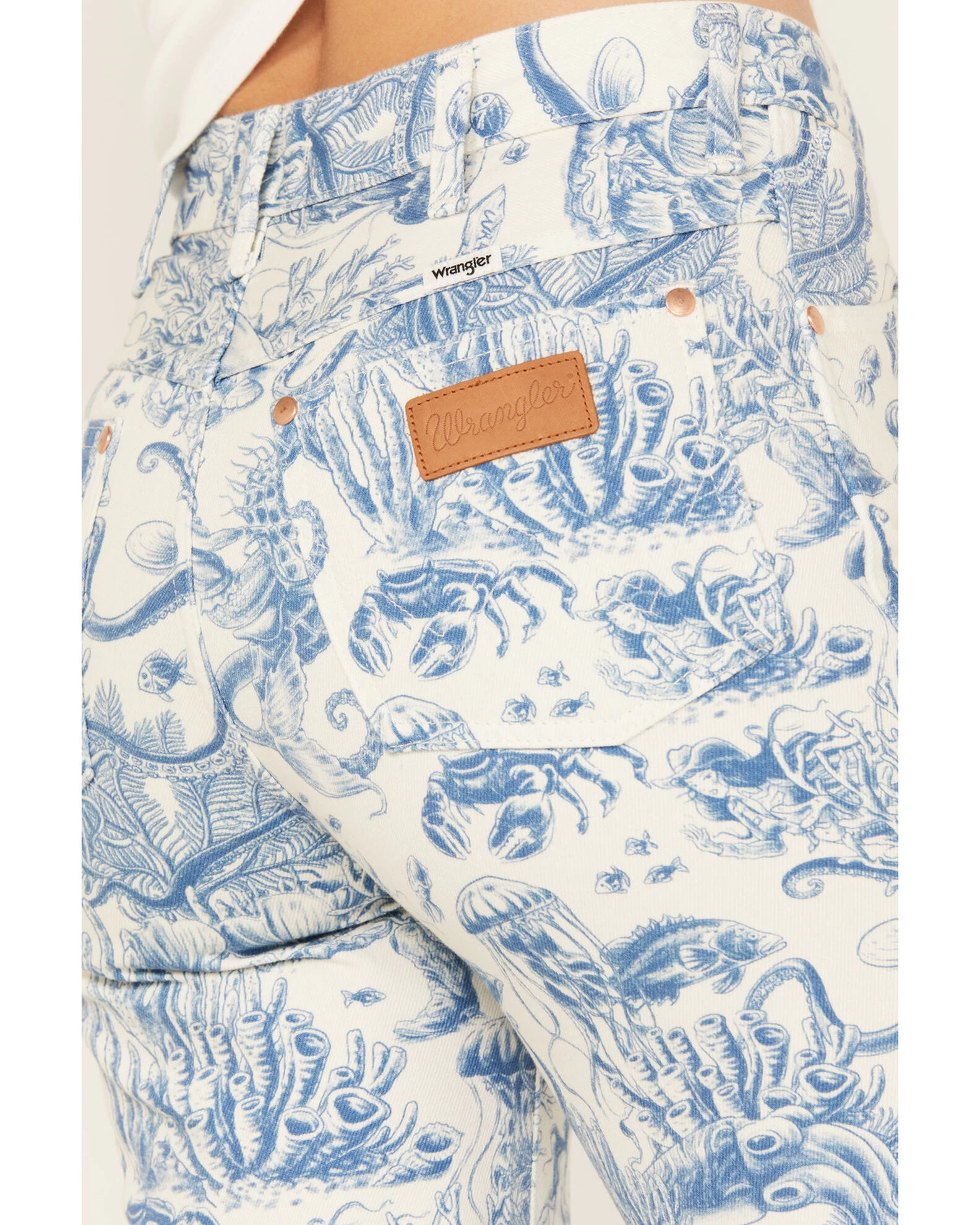 Wrangler Women's High Rise Nautical Print Wanderer Flare Jeans 3 Wrangler Women's High Rise Nautical Print Wanderer Flare Jeans - Image 3