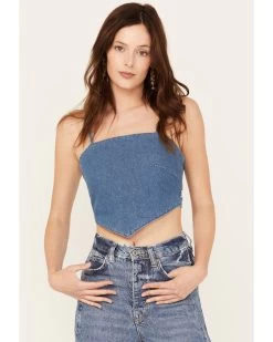 Wrangler Women's Dark Wash Denim Kassidy Bandana Top -Women - Western Cowboy 2000383495 400 P1