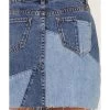 Rock & Roll Denim Medium Wash Patch Denim Skirt