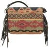 American West Women's Southwestern Tapestry Fringe Crossbody Bag