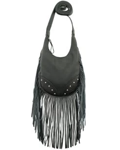 American West Women's Studded Fringe Crossbody