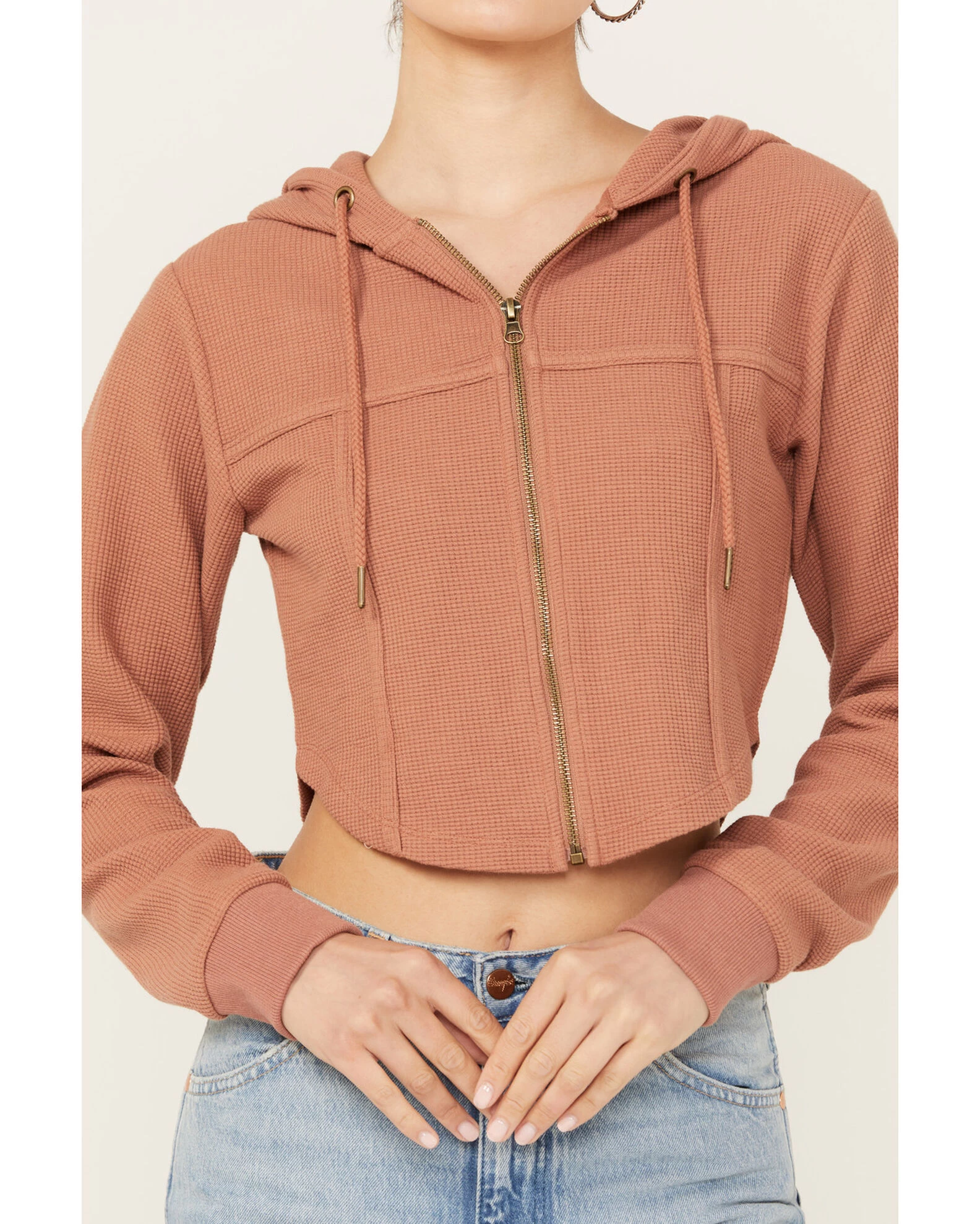 Cleo + Wolf Women's Corset Cropped Hoodie 4 Cleo + Wolf Women's Corset Cropped Hoodie - Image 4