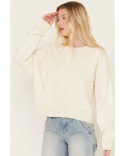 Cleo + Wolf Women's Lightweight Fleece Knit Sweater