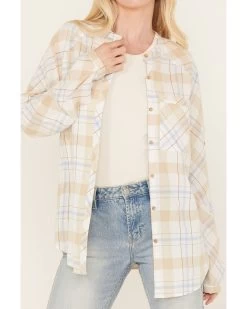 Cleo + Wolf Women's Oversized Plaid Print Button Up