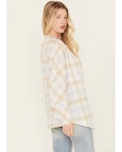 Cleo + Wolf Women's Oversized Plaid Print Button Up 7 Cleo + Wolf Women's Oversized Plaid Print Button Up -Women - Western Cowboy 2000386559 110 P4