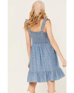 Ariat Women's Paisley Print Pursuit Denim Dress -Women - Western Cowboy 2000386650 400 P4