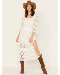 Shyanne Women's Diamond Embroidered Mesh Skirt