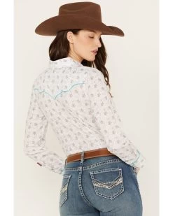Rock & Roll Denim Women's Floral Long Sleeve Pearl Snap Western Shirt