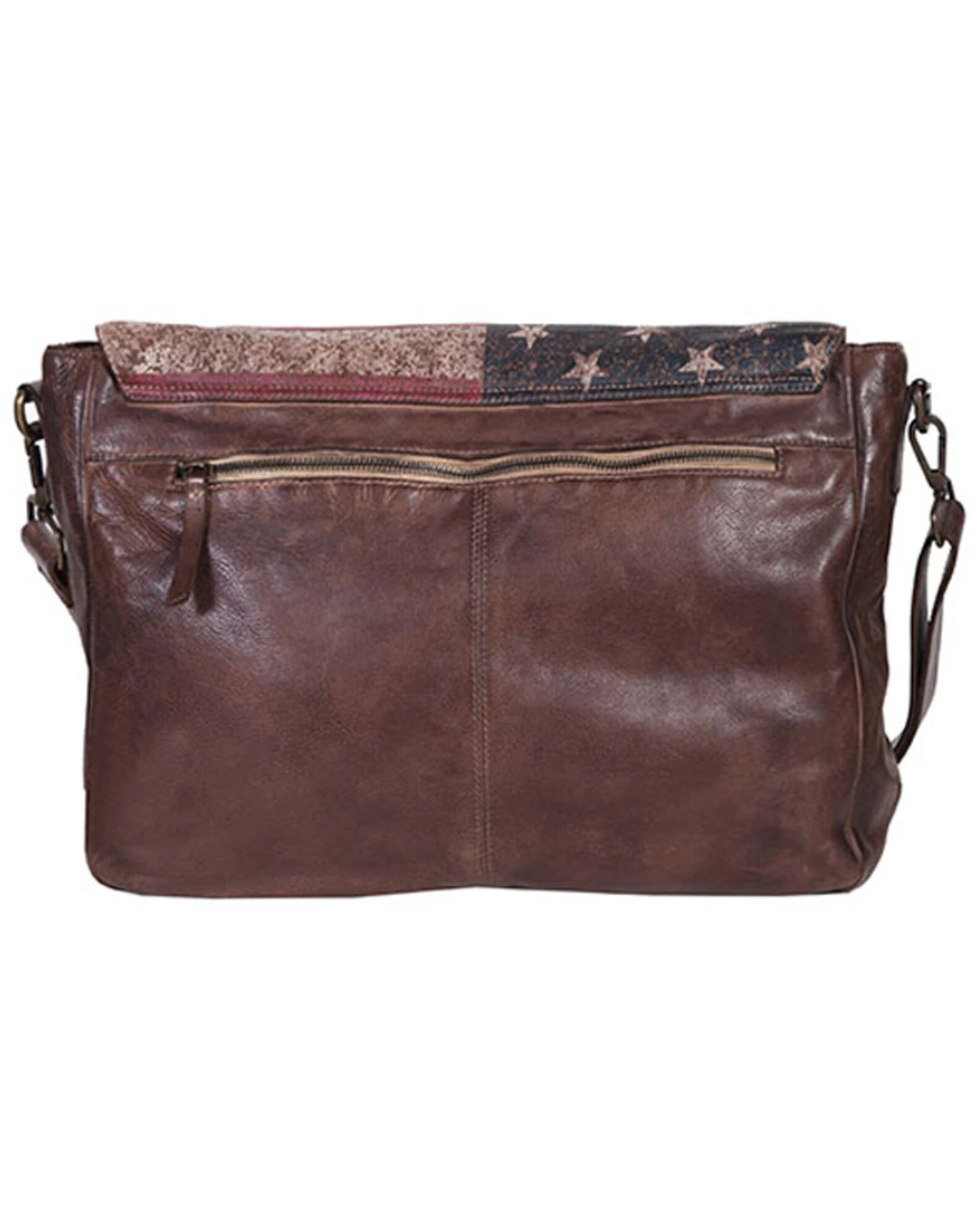 Scully Patriotic Brown Leather Crossbody 2 Scully Patriotic Brown Leather Crossbody - Image 2