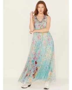 Johnny Was Women's Forever Flower Mesh Maxi Dress 6 Johnny Was Women's Forever Flower Mesh Maxi Dress -Women - Western Cowboy 2000393531 900 P2