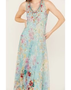 Johnny Was Women's Forever Flower Mesh Maxi Dress