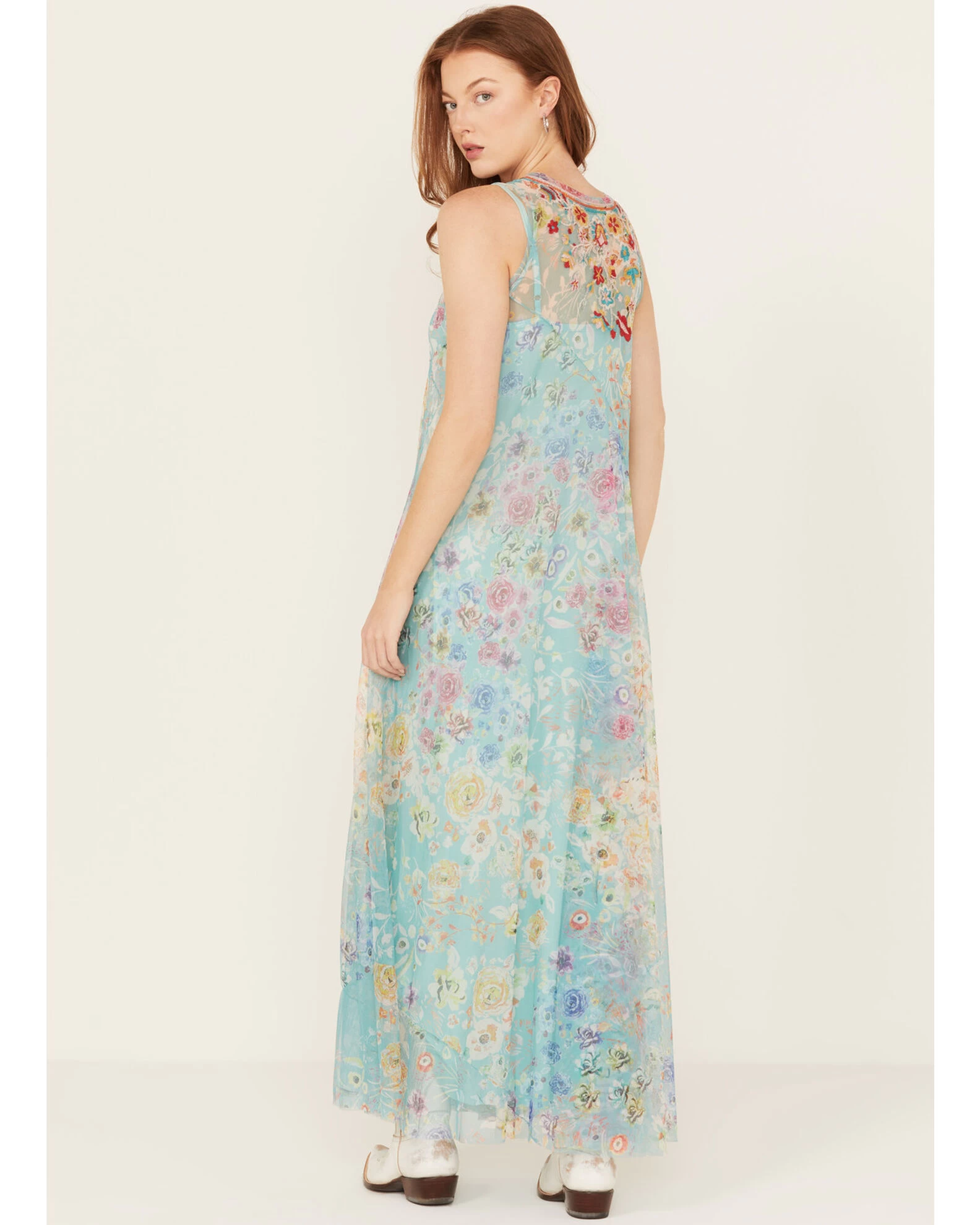 Johnny Was Women's Forever Flower Mesh Maxi Dress 2 Johnny Was Women's Forever Flower Mesh Maxi Dress - Image 2