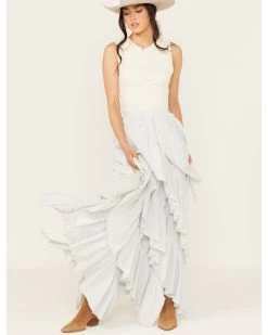 Free People Women's The Rock Runway Maxi Skirt -Women - Western Cowboy 2000395774 450 P1