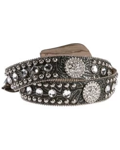 Blazin Roxx Women's Black Tooled Concho Belt