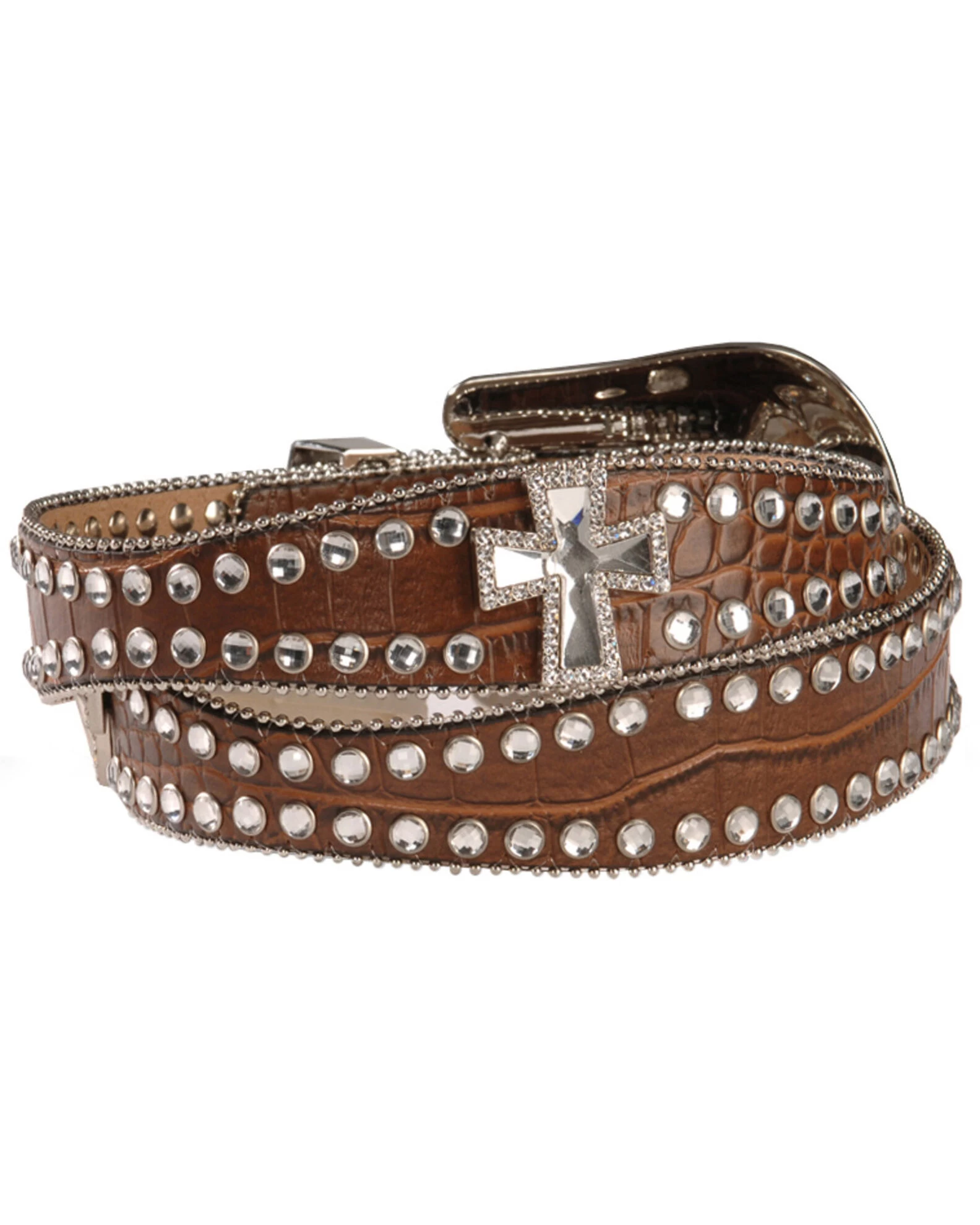 Blazin Roxx Scalloped Rhinestone Cross Croc Print Belt 2 Blazin Roxx Scalloped Rhinestone Cross Croc Print Belt - Image 2