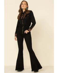 Scully Women's Floral Embroidered Western Shirt -Women - Western Cowboy 658137 89 P2